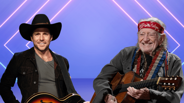 Willie & Lukas Nelson posing together.