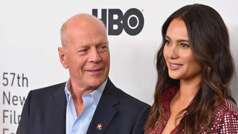 Bruce Willis (L) and wife Emma Heming Willis attend the premiere of "Motherless Brooklyn" during the 57th New York Film Festival at Alice Tully Hall on October 11, 2019