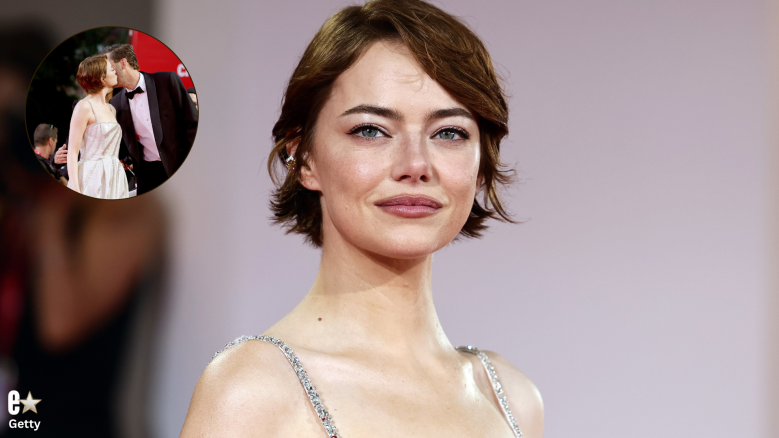 Emma Stone red carpet kiss