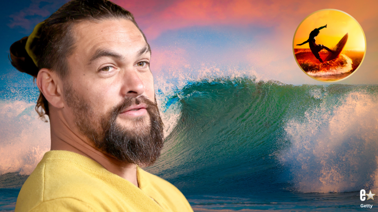Jason Momoa speaking about his near-death experience surfing 10-foot waves in Hawaii.