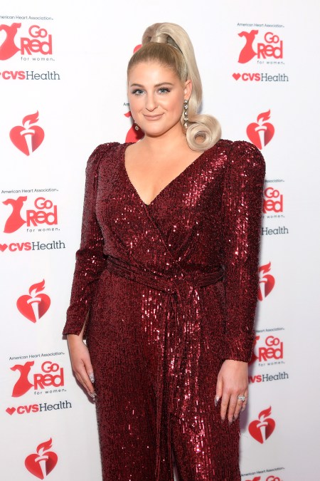Meghan Trainor attends The American Heart Association's Go Red for Women Red Dress Collection 2020