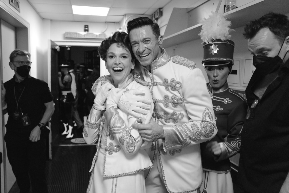 Sutton Foster and Hugh Jackman attend the 75th Annual Tony Awards