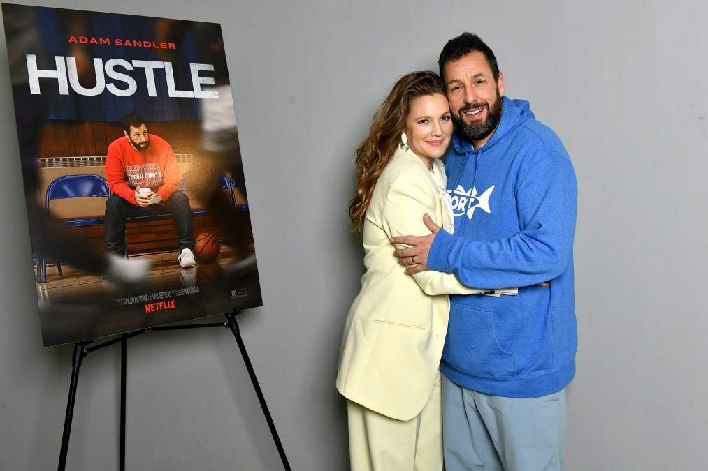 Drew Barrymore and Adam Sandler 