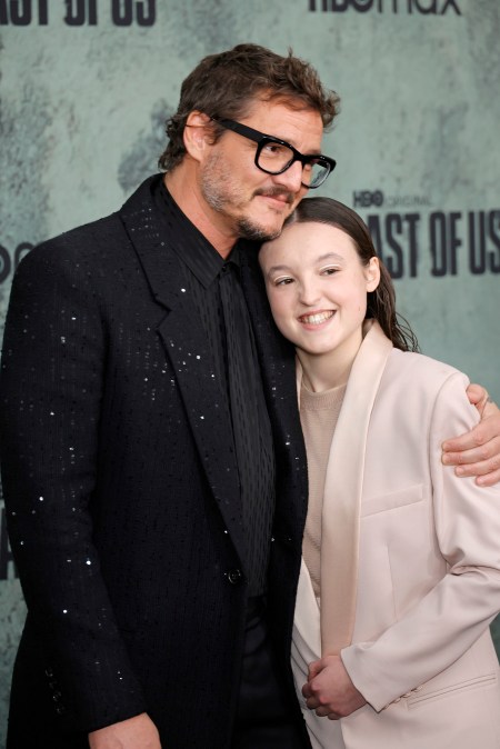 Pedro Pascal and Bella Ramsey attend the Los Angeles Premiere of HBO's "The Last Of Us" at Regency Village Theatre on January 09, 2023 in Los Angeles, California.