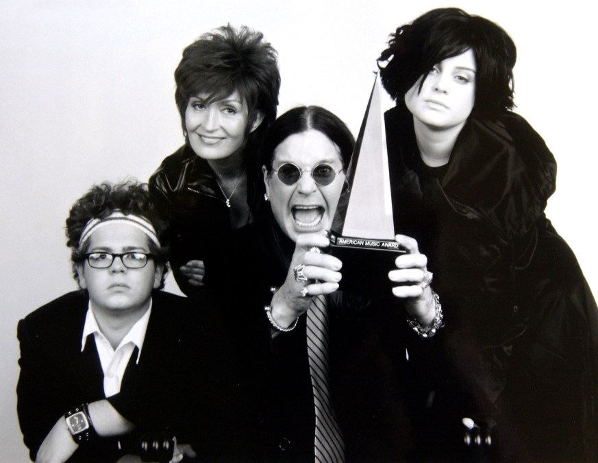 The Osbournes (L-R) Jack, Sharon, Ozzy and Kelly are shown in this undated photo on Novemember 19, 2002 in Beverly Hills, California. The Osbournes will host the 30th Annual American Music Awards on January 13, 2003 in Los Angeles.