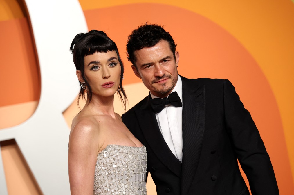 US singer Katy Perry (L) and English actor Orlando Bloom