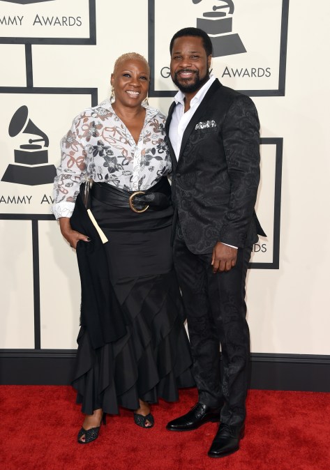Actor Malcolm-Jamal Warner (R) and Pamela Warner