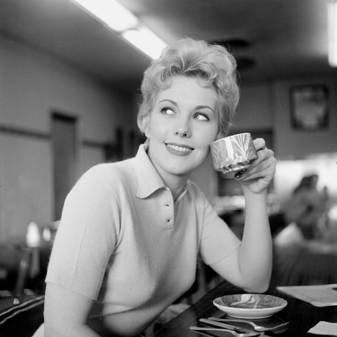 LOS ANGELES - MARCH 24,1955: Kim Novak poses for a portrait in a coffee shop in Los Angeles,CA