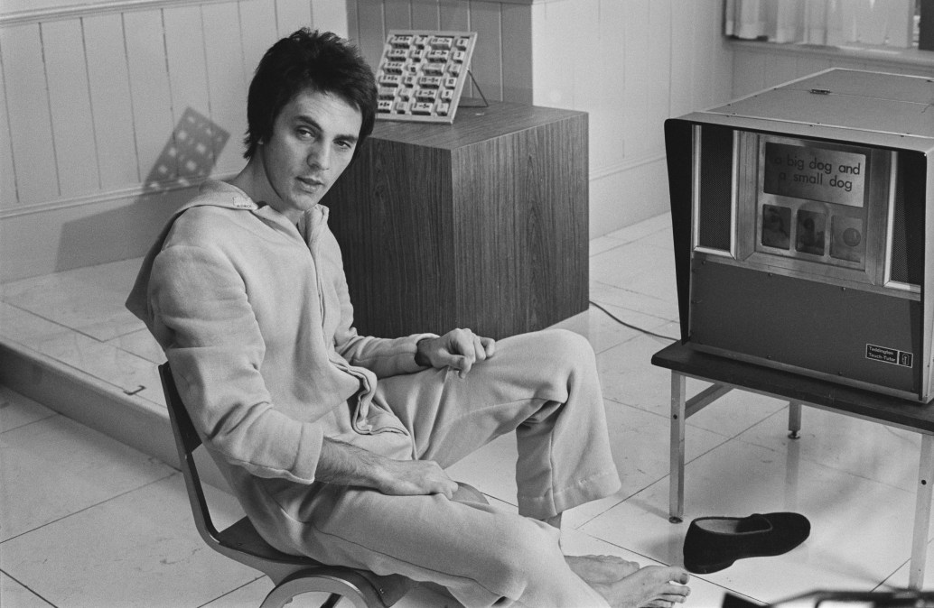 English actor Terence Stamp during the filming of 'The Mind of Mr. Soames' at Shepperton Studios, Surrey, 1969. 
