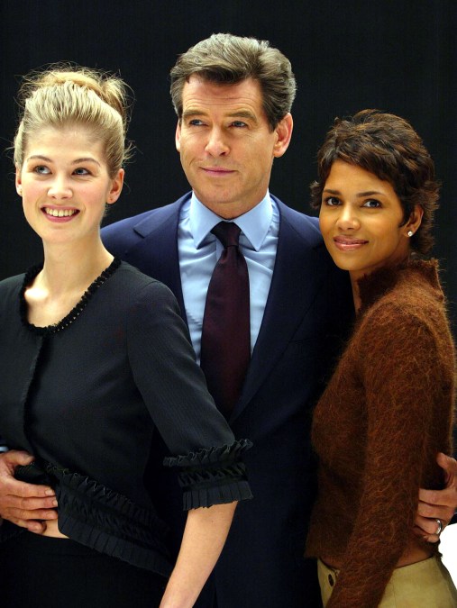 Actors (L to R) Rosamund Pike, Pierce Brosnan and Halle Berry 