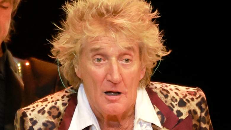 Rod Stewart performing onstage