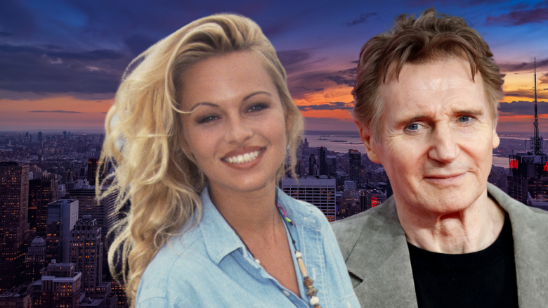 Liam Neeson and Pamela Anderson