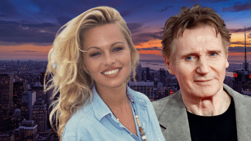 Liam Neeson and Pamela Anderson