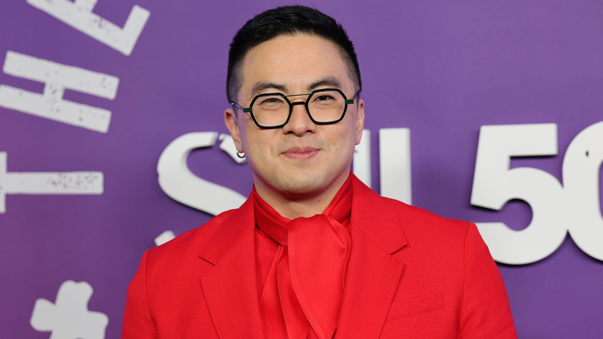 Bowen Yang attends SNL50: The Homecoming Concert at Radio City Music Hall on February 14, 2025
