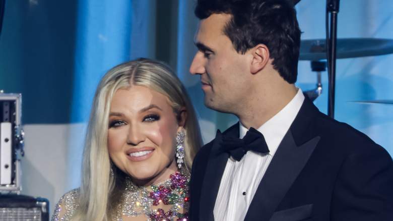 Charlie Kirk and Erika Lane Frantzve, smiling