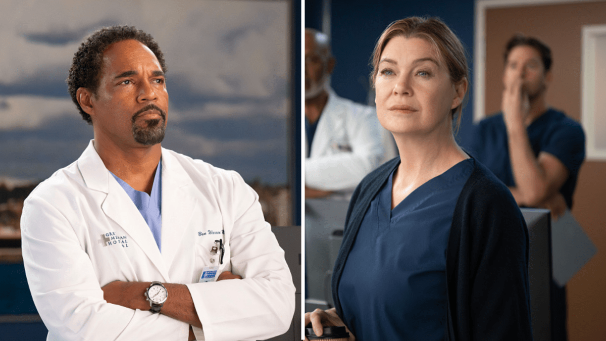 Jason George (L) and Ellen Pompeo (R)