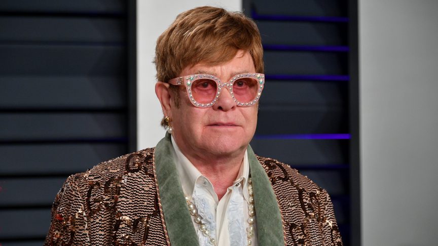 Elton John attends the 2019 Vanity Fair Oscar Party