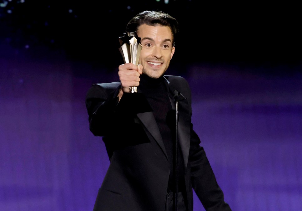 Jonathan Bailey accepts the Best Actor in a Limited Series or Movie