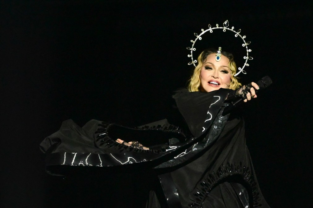 US pop star Madonna performs onstage