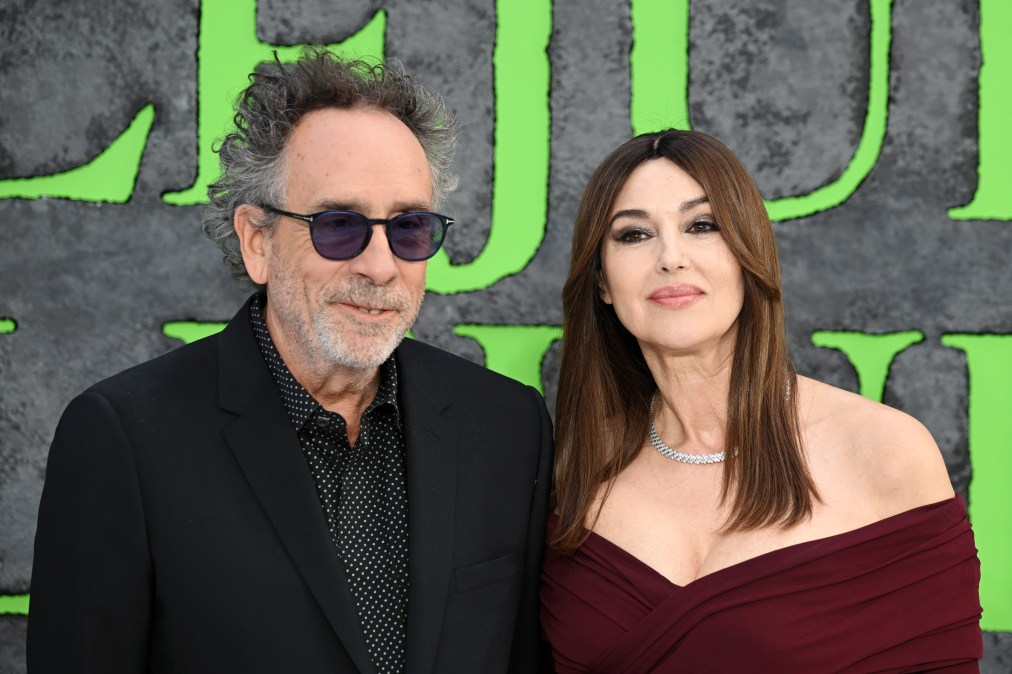 Director Tim Burton and Monica Bellucci 