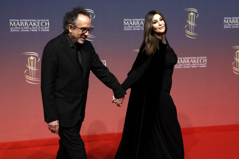 Italian actress Monica Bellucci and US film director and animator Tim Burton 