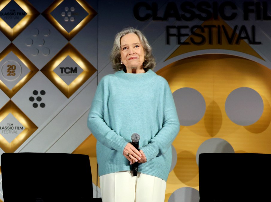 Kathy Bates speaks onstage at the screening of "Misery"