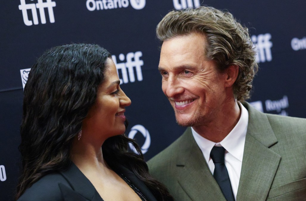 US actor Matthew McConaughey and his wife Brazilian-US model Camila Alves McConaughey