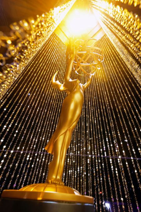 A view of the Emmy statue 