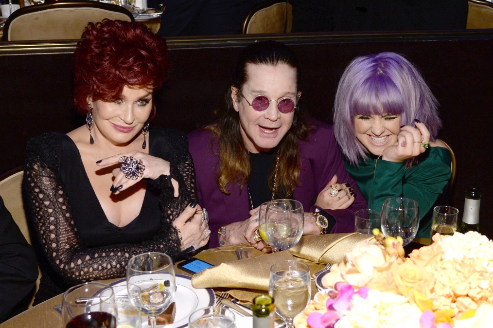TV Personalities Sharon Osbourne (L), Kelly Osbourne (R) and musician Ozzy Osbourne 