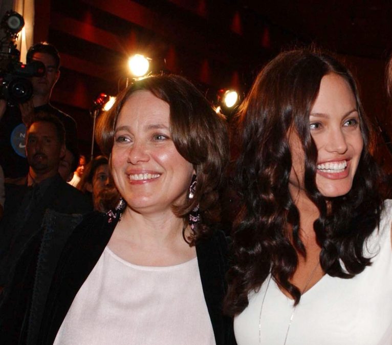 Angelina Jolie chats with her mother Marcheline Bertrand