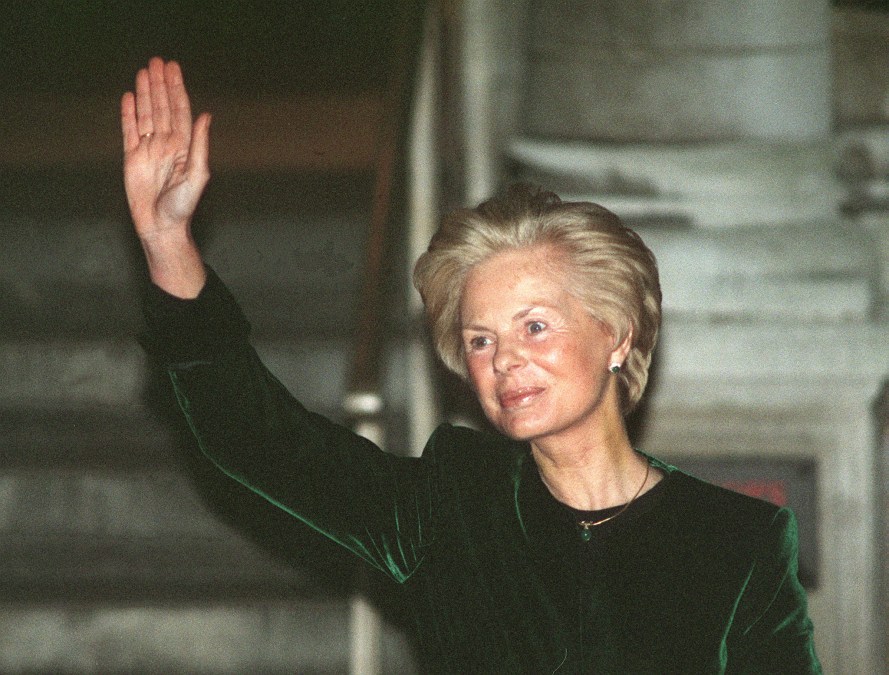  The Duchess of Kent waves to the media