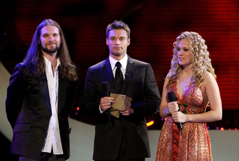 Bo Bice, Ryan Seacrest and Carrie Underwood