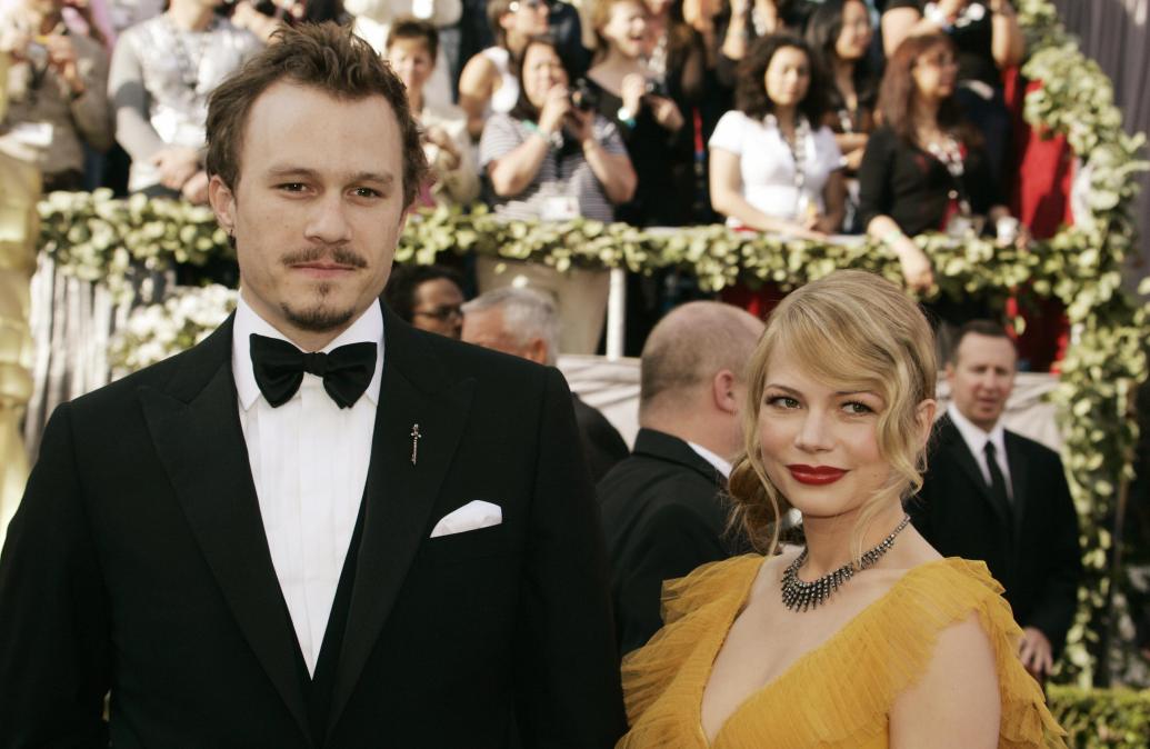 Actors Heath Ledger (L) and Michelle Williams