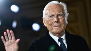Giorgio Armani waving
