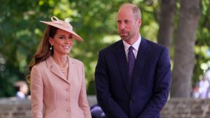 Catherine, Princess of Wales and Prince William, Prince of Wales welcome French President Emmanuel Macron and his wife Brigitte Macron (not pictured) to Windsor Castle on July 8, 2025