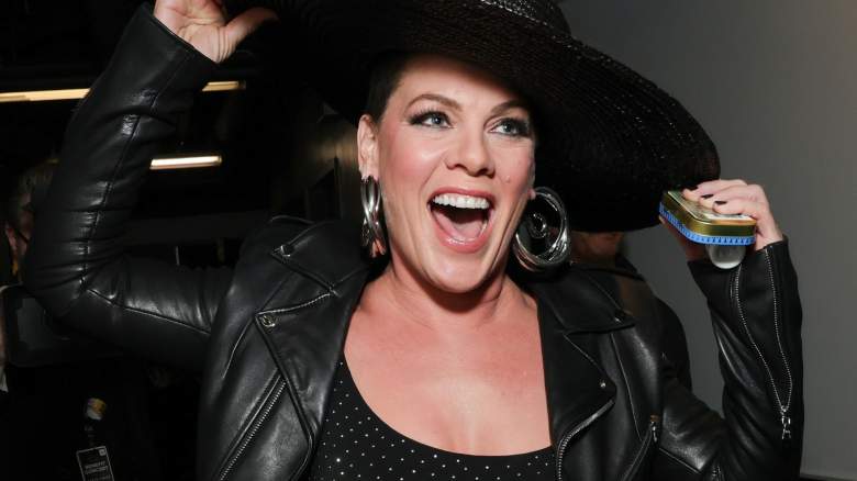 Pink smiling at a benefit concert