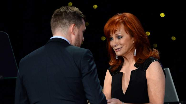 Reba McEntire and Michael Buble onstage
