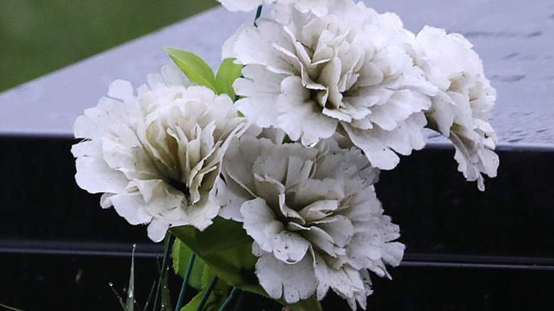 flowers at grave