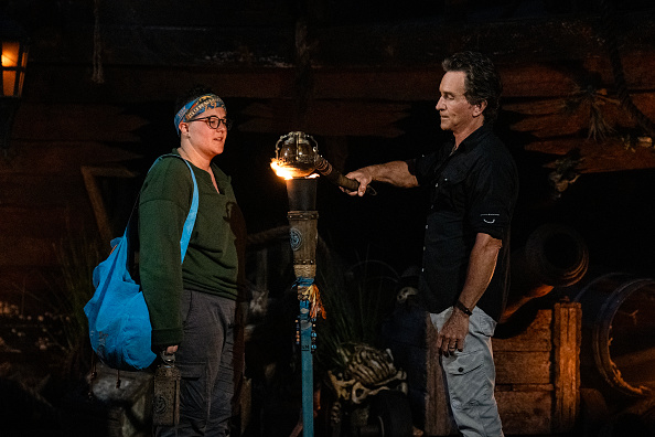 Nicole Mazullo and Jeff Probst