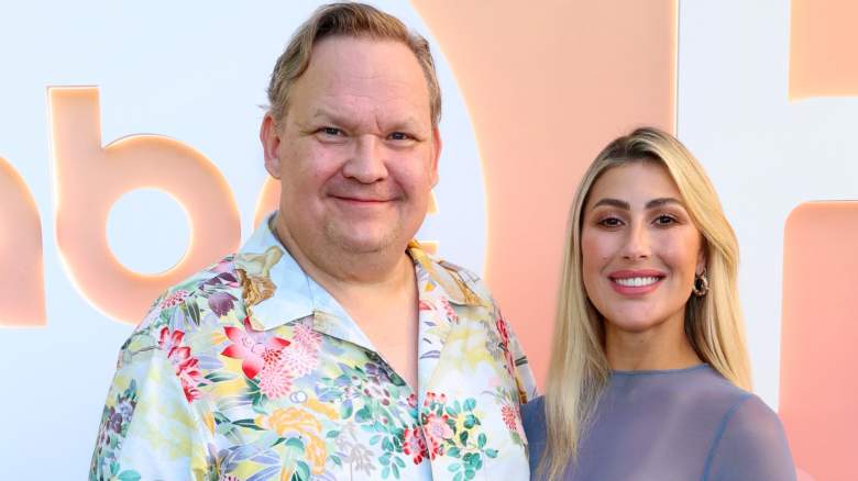 Andy Richter and Emma Slater pose for photo at event