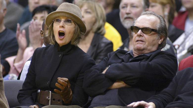 Diane Keaton and Jack Nicholson attend a sporting event