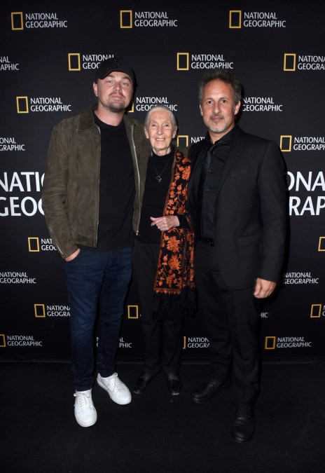 Leonardo DiCaprio, Jane Goodall, and Richard Ladkani