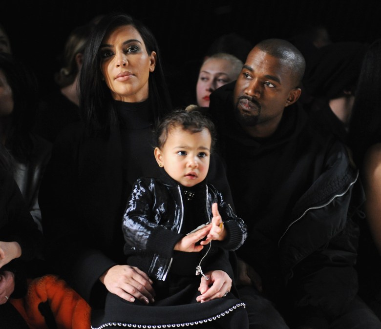 Kim Kardashian, North West and Kanye West 