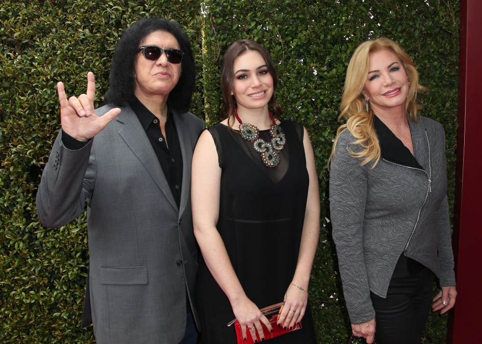Guitarist Gene Simmons, Sophie Simmons, and actress Shannon Tweed