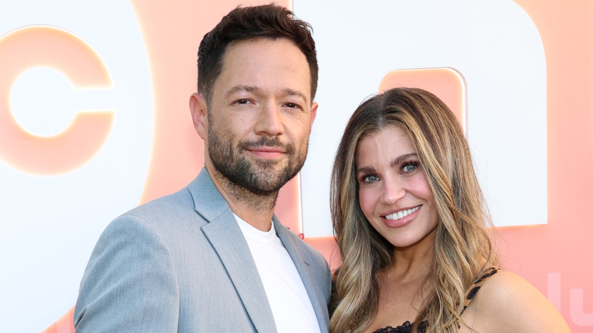 Pasha Pashkov and Danielle Fishel attend an event