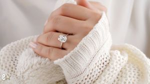 A woman wearing a ring.