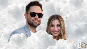 Danielle Fishel and Pasha Pashkov smiling