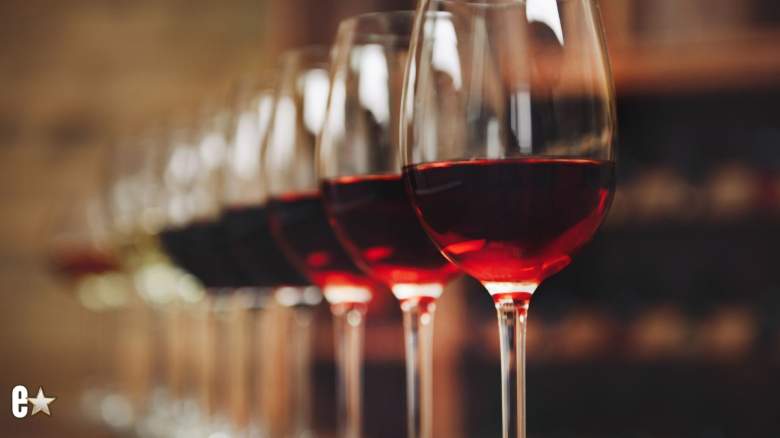 Red wine glasses