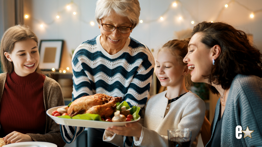 Thanksgiving meal with a family