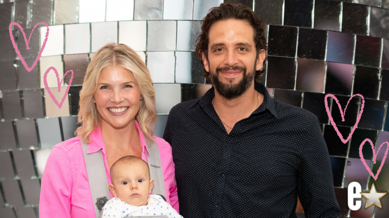 Amanda Kloots poses with husband Nick Cordero and baby